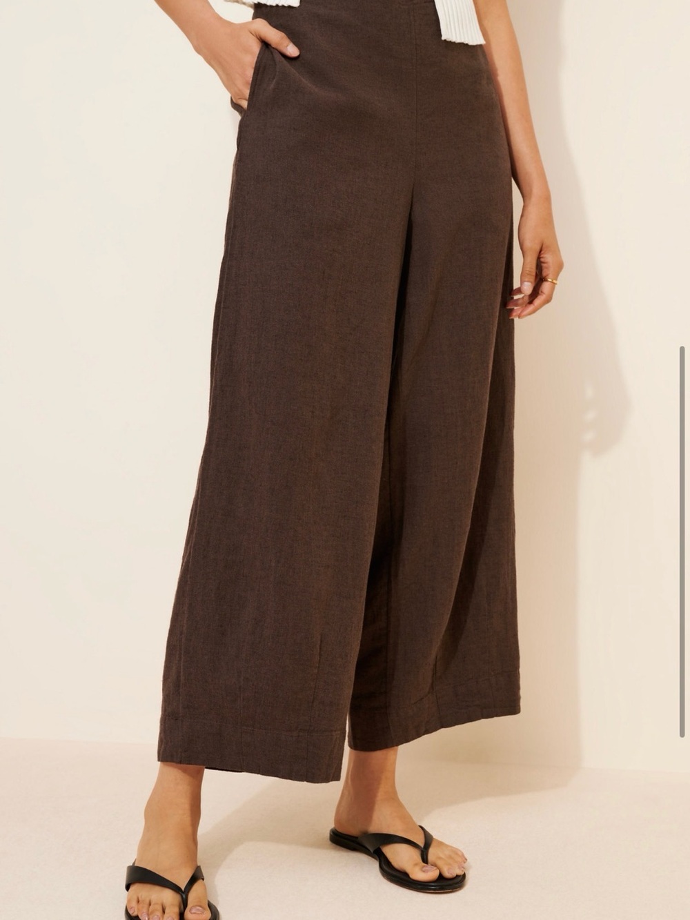 Demi Cotton-Linen Wide Leg Pant